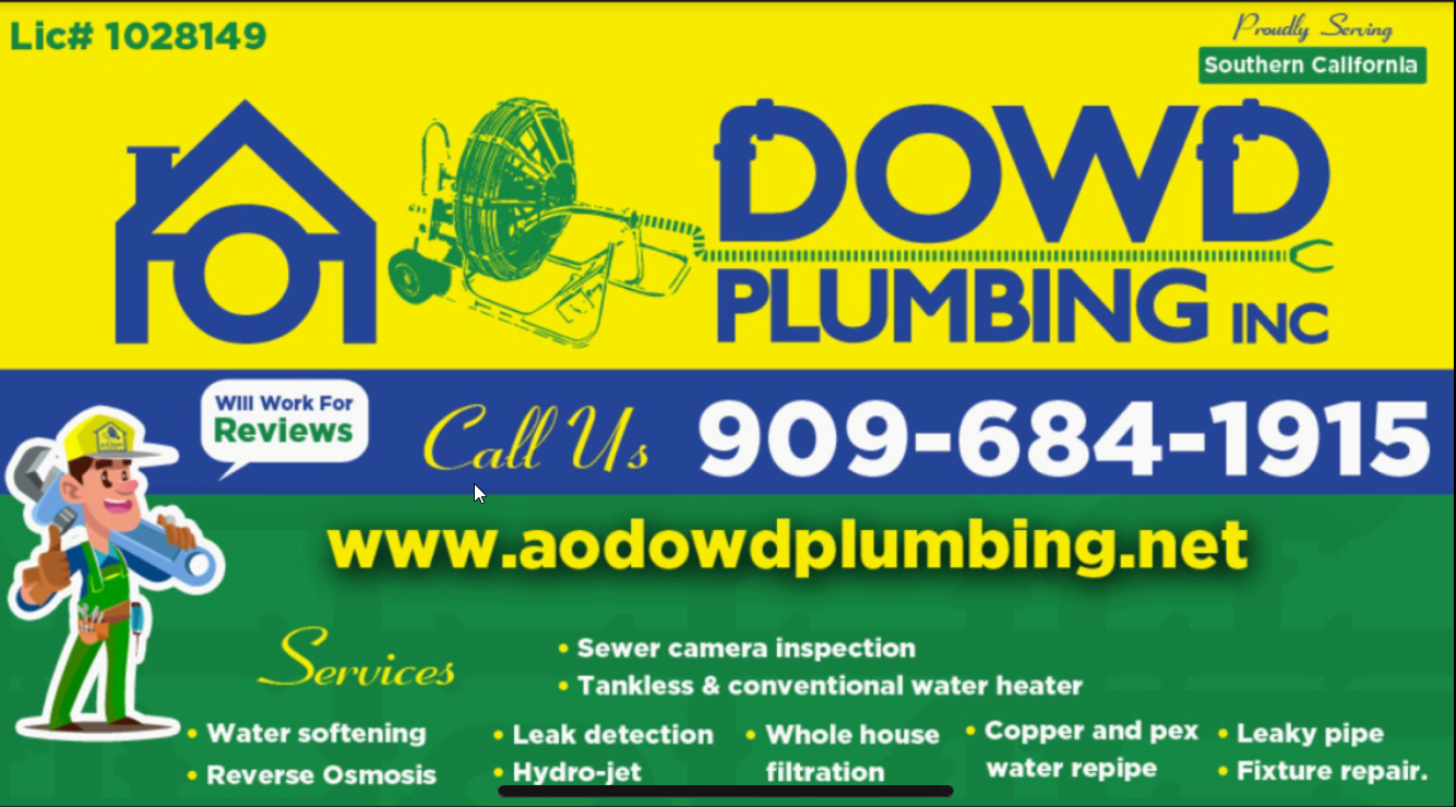  Top Rated Plumber in Fontana CA AODOWDPLUMBING 9096841915